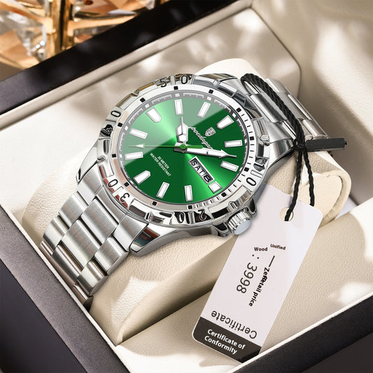 New Men's Swiss Brand Style Luminous Waterproof Fashion Watch - Quartz Movement, Date, Super Strong Lume