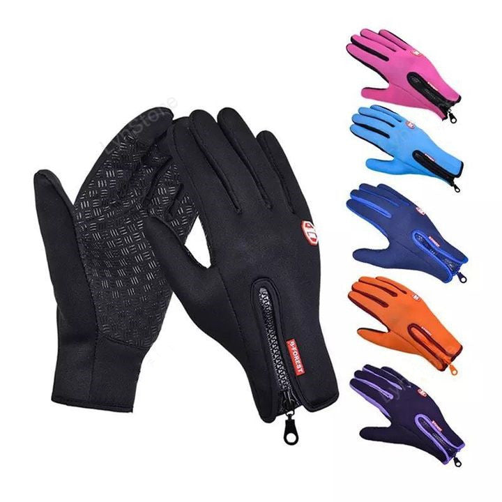 Winter Touchscreen Motorcycle Gloves – Waterproof, Anti-Slip, Warm Fleece Riding Gloves