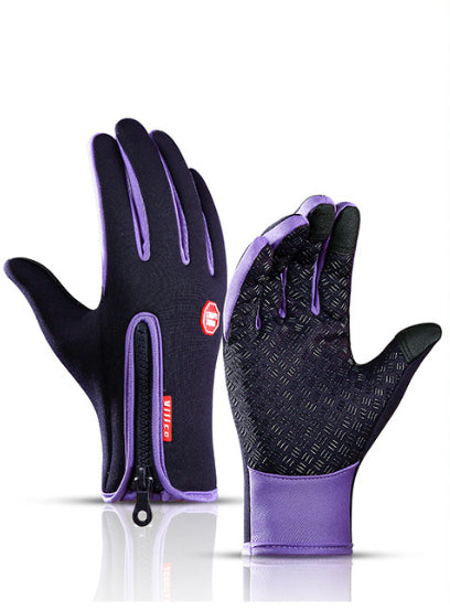Winter Touchscreen Motorcycle Gloves – Waterproof, Anti-Slip, Warm Fleece Riding Gloves