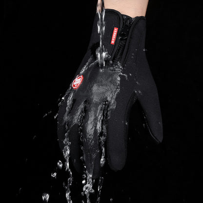 Winter Touchscreen Motorcycle Gloves – Waterproof, Anti-Slip, Warm Fleece Riding Gloves