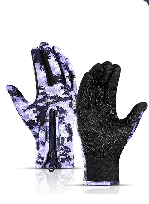 Winter Touchscreen Motorcycle Gloves – Waterproof, Anti-Slip, Warm Fleece Riding Gloves