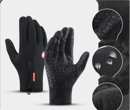 Winter Touchscreen Motorcycle Gloves – Waterproof, Anti-Slip, Warm Fleece Riding Gloves